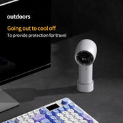 Outdoor Handheld Turbine Digital Display 100-Speed High-Speed Mini Fan, Color: White