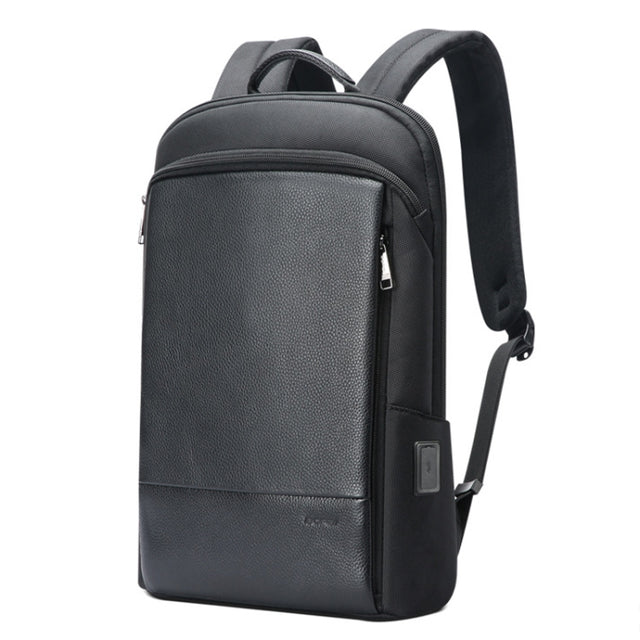 Bopai First-Layer Cowhide Business Commuter Water-resistant And Lightweight Laptop Backpack, Color: Flagship
