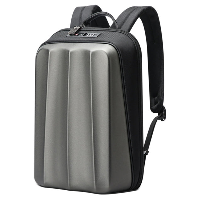 Bopai 61-122579 Large Capacity Hard Shell Password Lock Water-resistant Business Laptop Backpack(Grey)