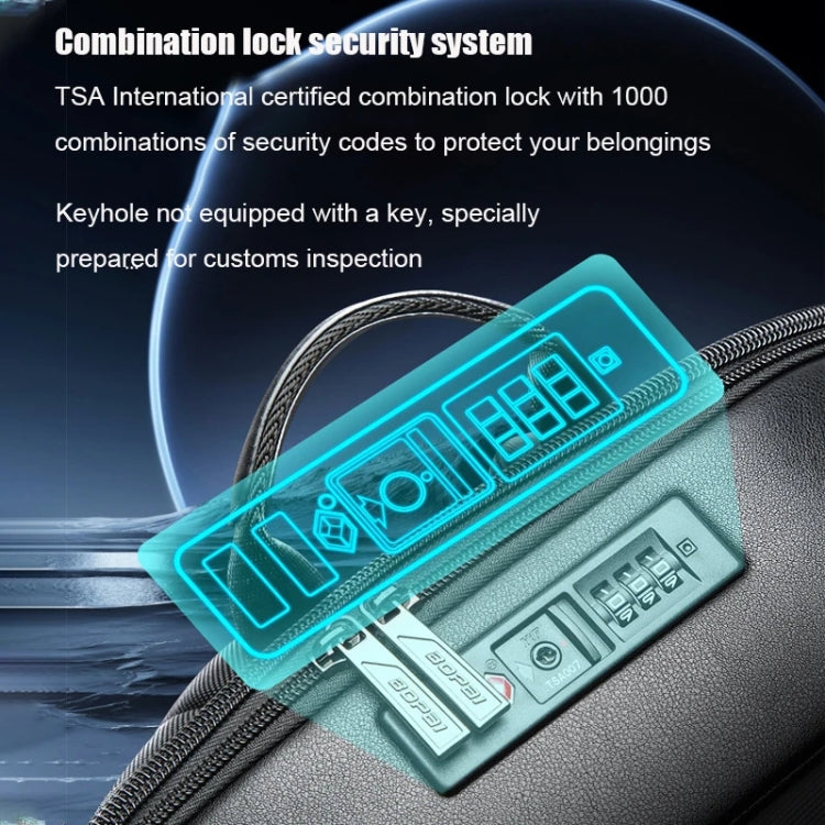 Bopai 61-122579 Large Capacity Hard Shell Password Lock Waterproof Business Laptop Backpack(Grey) - free shipping - PMC Jewellery - Order now!