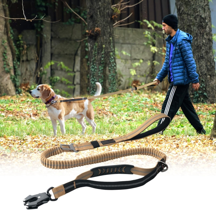 Heavy Duty Bungee Dog Leash Reflective Shock Absorbing Leashes for Medium Large Dogs(Khaki) - Leashes & Chest Strap by PMC TechLife | Online Shopping South Africa | PMC TechLife | Buy Now Pay Later Mobicred