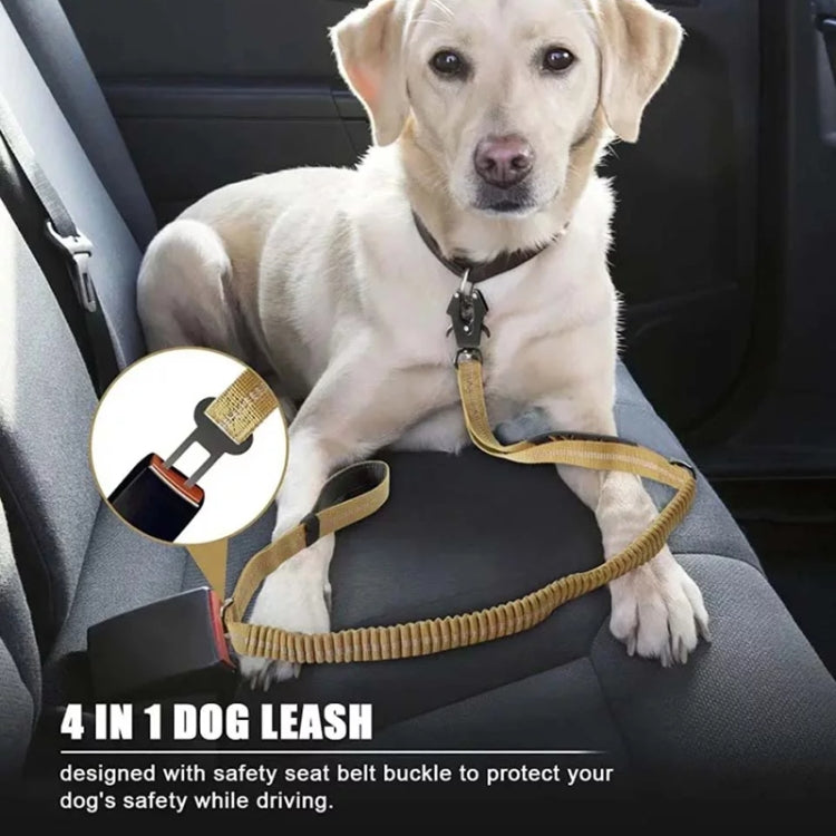 Heavy Duty Bungee Dog Leash Reflective Shock Absorbing Leashes for Medium Large Dogs(Khaki) - Leashes & Chest Strap by PMC TechLife | Online Shopping South Africa | PMC TechLife | Buy Now Pay Later Mobicred