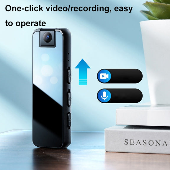 Mrobo D6 1080P Rotating Camera Night Vision Video Recorder With Back Clip, Size: 128GB(Black)