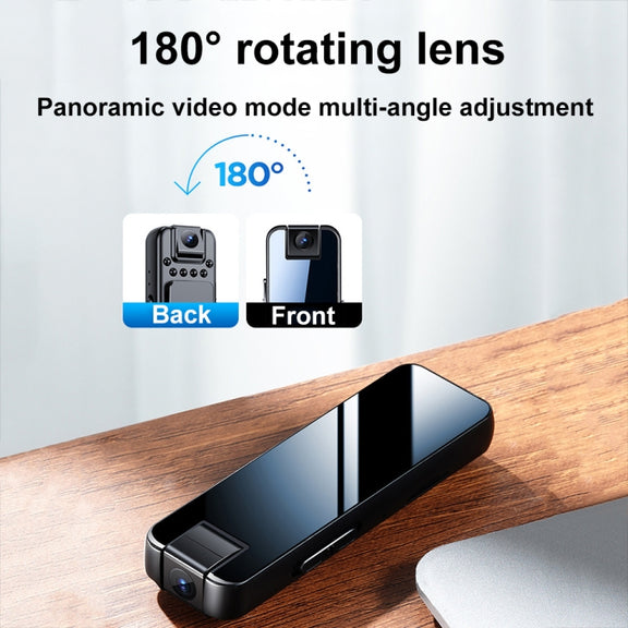 Mrobo D6 1080P Rotating Camera Night Vision Video Recorder With Back Clip, Size: 128GB(Black)