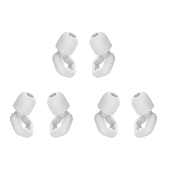 3pairs /Set Sleep Anti-noise Soundproof Earplugs Noise Reducing Swimming Silicone Earplugs(White)