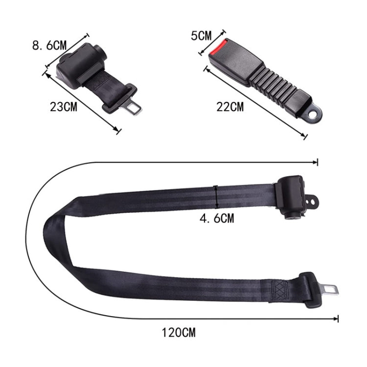 Automobile Two-point Safety Belt Automatic Semi-enclosed Retractor(20cm Semi-enclosed Base) - Seat Accessories by PMC TechLife | Online Shopping South Africa | PMC TechLife | Buy Now Pay Later Mobicred