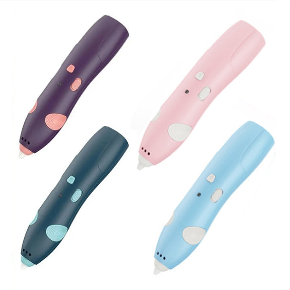 USB Charging Low-Temperature Wireless Graffiti Printing Pen Set Children DIY 3D Painting Pen(Blue)