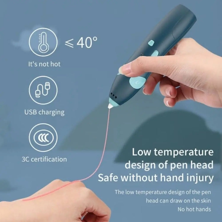 USB Charging Low-Temperature Wireless Graffiti Printing Pen Set Children DIY 3D Painting Pen(Purple)