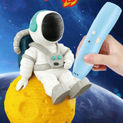 USB Charging Low-Temperature Wireless Graffiti Printing Pen Set Children DIY 3D Painting Pen(Light Blue)