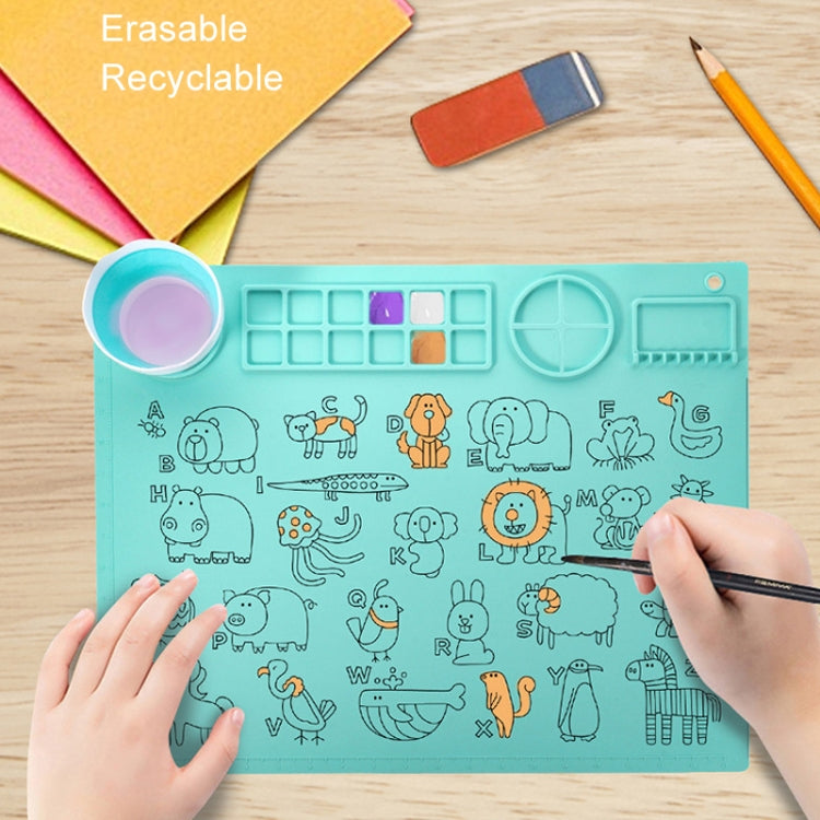 50x40cm Silicone Double Bowl Painting Pad Graffiti Oil Painting Mat Erasable and Washable Silicone Pad(Light Blue) - Art Supplies by PMc TechLife | Online Shopping South Africa | PMc TechLife | Buy Now Pay Later Mobicred