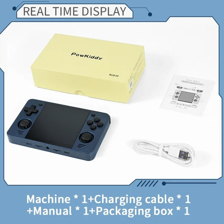 POWKIDDY RGB30  4 Inch IPS Screen Handheld Game Console Built In WIFI＋Bluetooth 16GB+64GB(Blue)