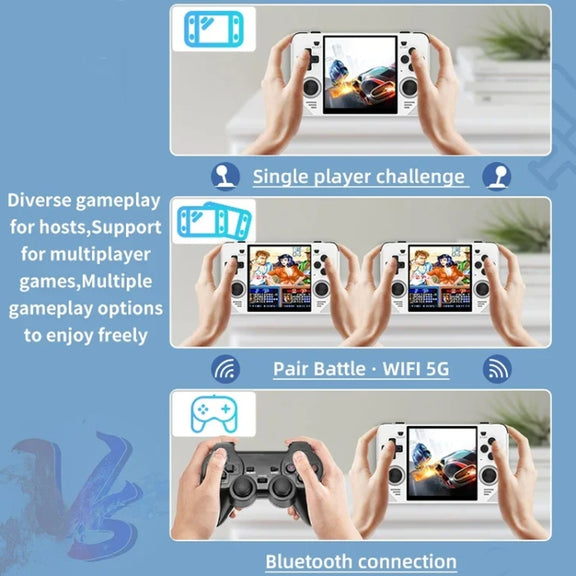 POWKIDDY RGB30  4 Inch IPS Screen Handheld Game Console Built In WIFI＋Bluetooth 16GB+128GB(Blue)