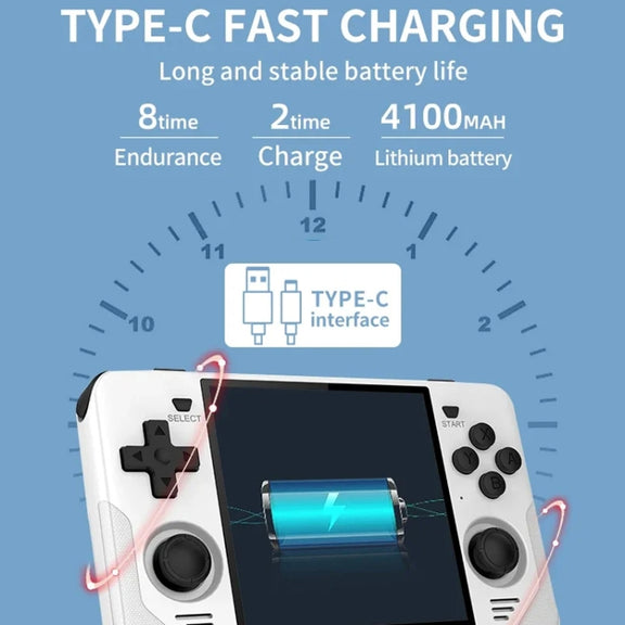 POWKIDDY RGB30  4 Inch IPS Screen Handheld Game Console Built In WIFI＋Bluetooth 16GB+128GB(Blue)
