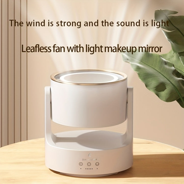 3 In 1 Multifunctional Desktop Fan with LED Light Cosmetic Mirror Rechargeable Oscillating - Electric Fans by PMC TechLife | Online Shopping South Africa | PMC TechLife | Buy Now Pay Later Mobicred