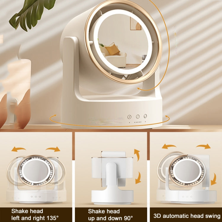 3 In 1 Multifunctional Desktop Fan with LED Light Cosmetic Mirror USB Plug Non-Oscillating - Electric Fans by PMC TechLife | Online Shopping South Africa | PMC TechLife | Buy Now Pay Later Mobicred