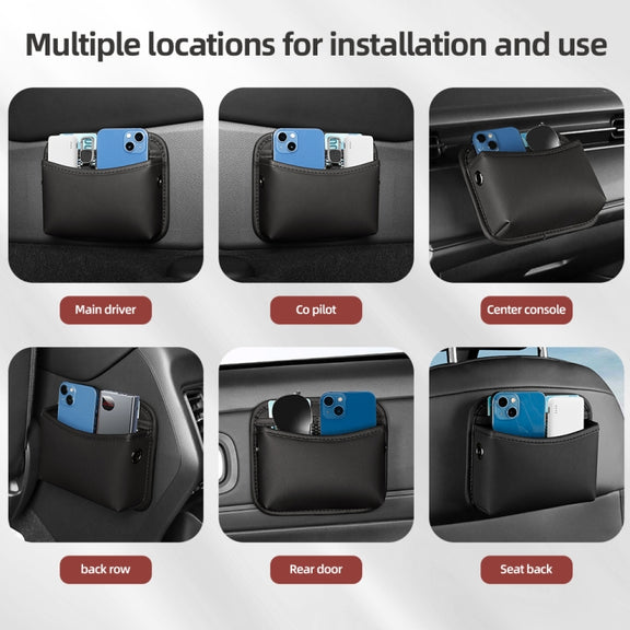 Adhesive Multifunctional Storage Bag for Car Center Console(Brown)