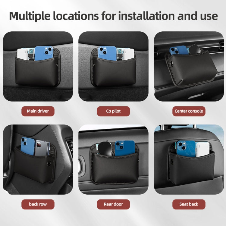 Adhesive Multifunctional Storage Bag for Car Center Console(Brown)