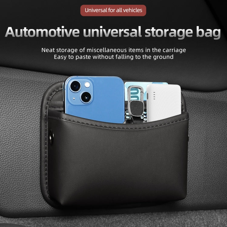 Adhesive Multifunctional Storage Bag for Car Center Console(Brown)