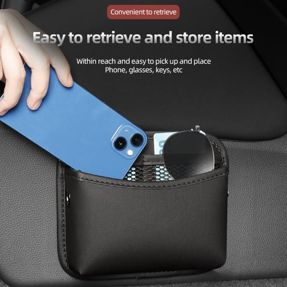 Adhesive Multifunctional Storage Bag for Car Center Console(Brown)