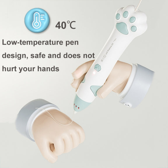 Cat Claw USB Charging Low Temperature 3D Printing Pen Children DIY Graffiti 3D Painting Pen(Sakura Pink)
