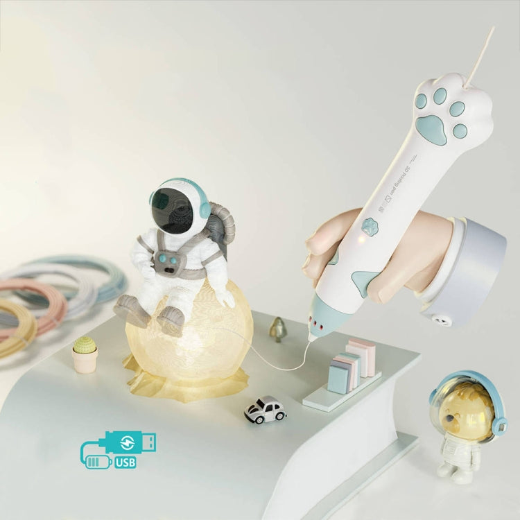 Cat Claw USB Charging Low Temperature 3D Printing Pen Children DIY Graffiti 3D Painting Pen(Mint Green) - free shipping - PMC TechLife - Order now!