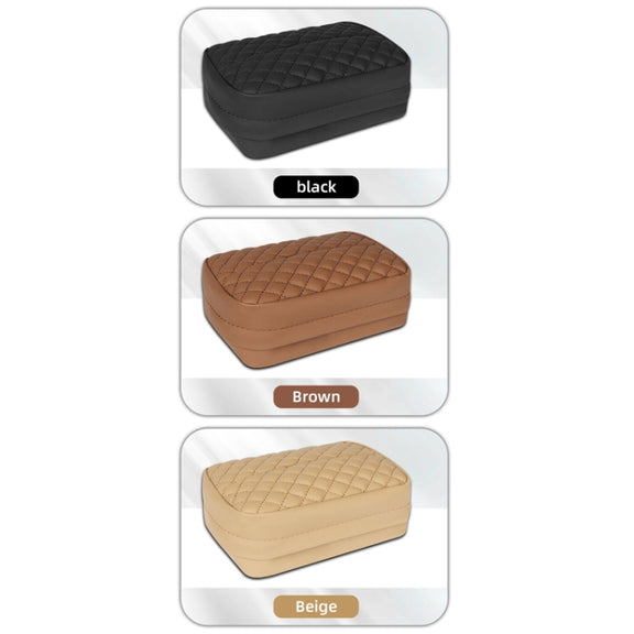 Car Sun Visor Armrest Box Back Hanging Tissue Box(Beige)
