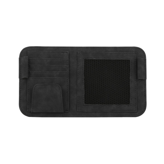 Car Sun Visor Bill Holder Glasses Clip Storage Bag(Black)