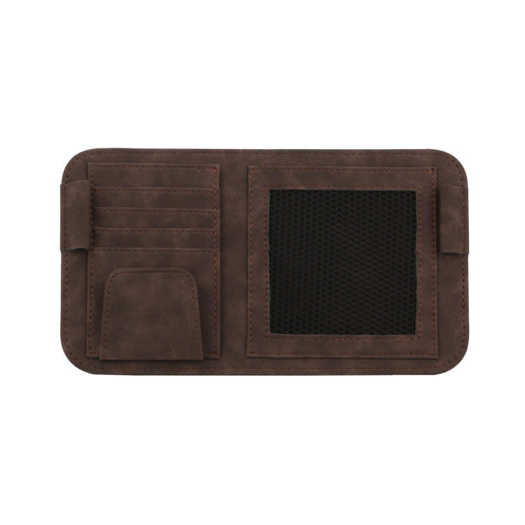 Car Sun Visor Bill Holder Glasses Clip Storage Bag(Brown) - Sunglasses & Glasses Clips by PMC TechLife | Online Shopping South Africa | PMC TechLife | Buy Now Pay Later Mobicred