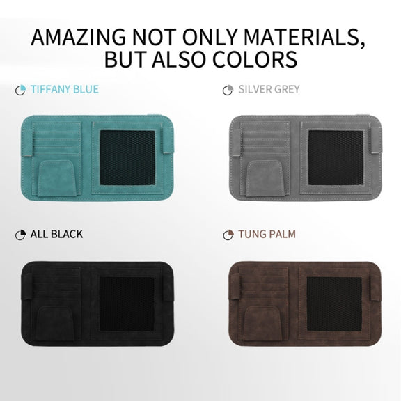 Car Sun Visor Bill Holder Glasses Clip Storage Bag(Blue)