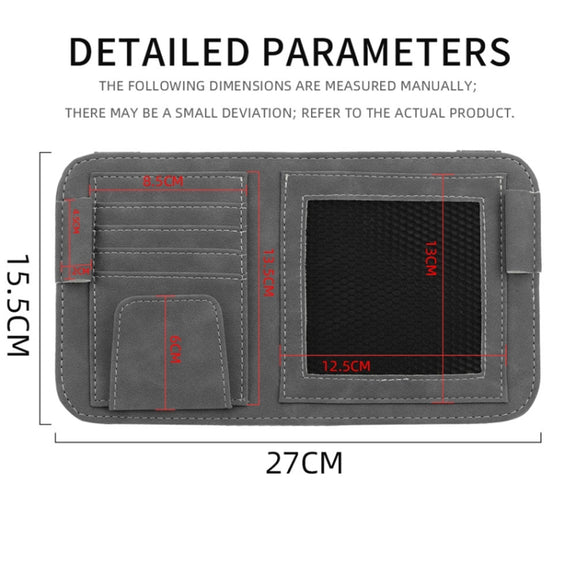 Car Sun Visor Bill Holder Glasses Clip Storage Bag(Black)