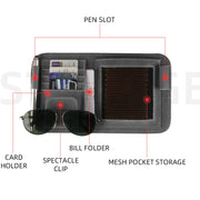 Car Sun Visor Bill Holder Glasses Clip Storage Bag(Blue)