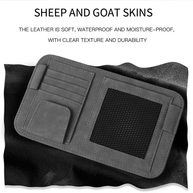 Car Sun Visor Bill Holder Glasses Clip Storage Bag(Brown) - Sunglasses & Glasses Clips by PMC TechLife | Online Shopping South Africa | PMC TechLife | Buy Now Pay Later Mobicred