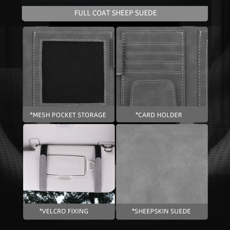Car Sun Visor Bill Holder Glasses Clip Storage Bag(Blue)