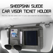 Car Sun Visor Bill Holder Glasses Clip Storage Bag(Blue)