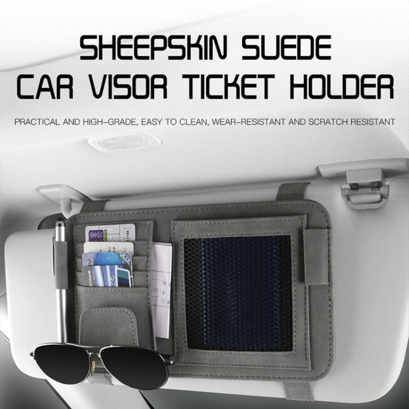 Car Sun Visor Bill Holder Glasses Clip Storage Bag(Blue)