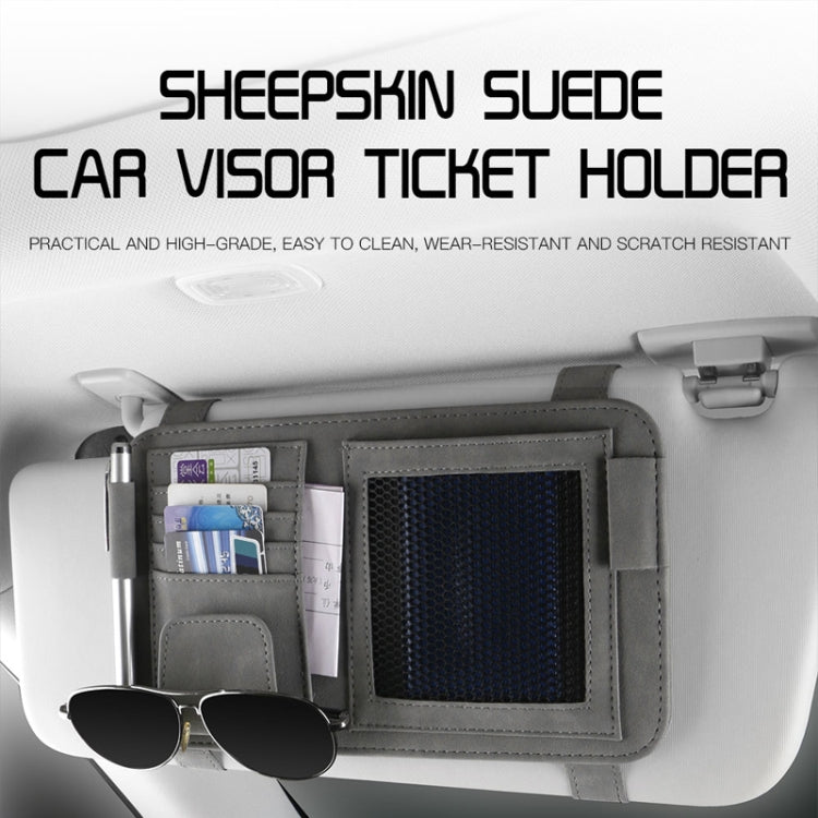 Car Sun Visor Bill Holder Glasses Clip Storage Bag(Black)