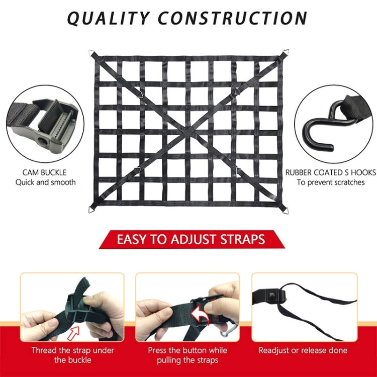127x106cm Truck Bed Cargo Net Pickup Bed Netting Strap - Stowing Tidying by PMC TechLife | Online Shopping South Africa | PMC TechLife | Buy Now Pay Later Mobicred