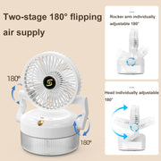 USB Charging Folding Desktop Spray Humidification Fan with Night Light(White)