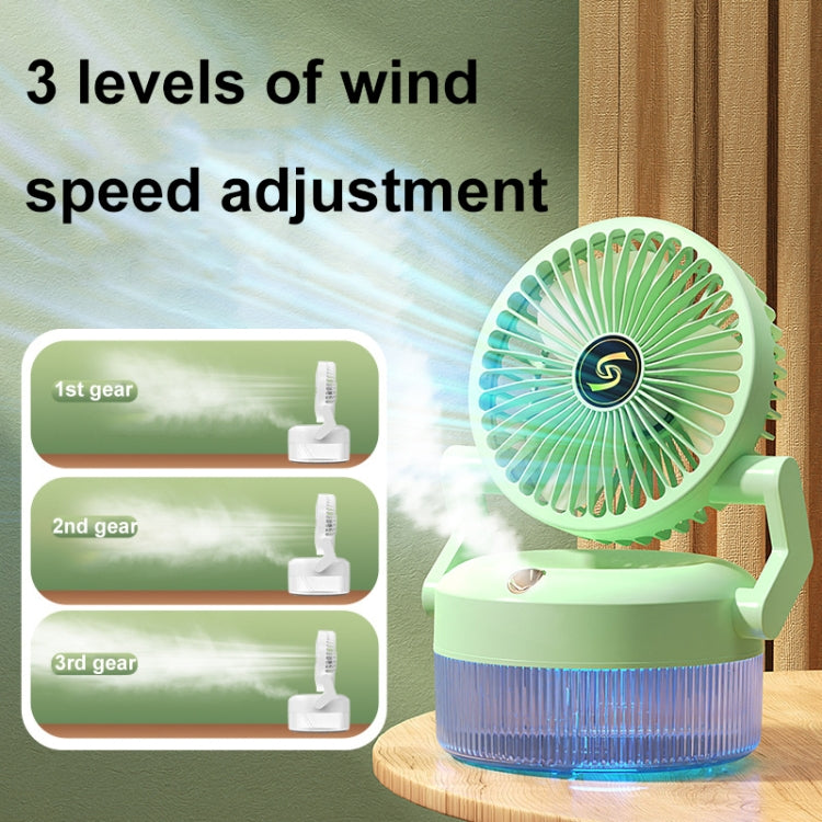 USB Charging Folding Desktop Spray Humidification Fan with Night Light(Green) - Electric Fans by PMC TechLife | Online Shopping South Africa | PMC TechLife | Buy Now Pay Later Mobicred