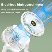 USB Charging Folding Desktop Spray Humidification Fan with Night Light(White)