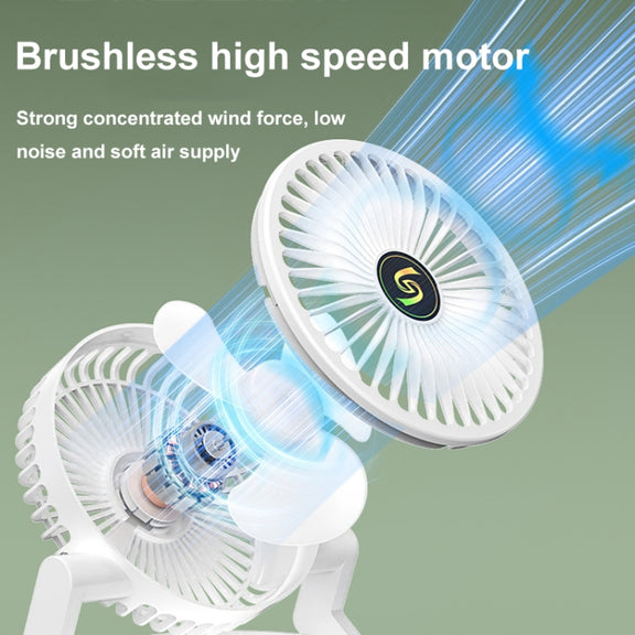 USB Charging Folding Desktop Spray Humidification Fan with Night Light(White)