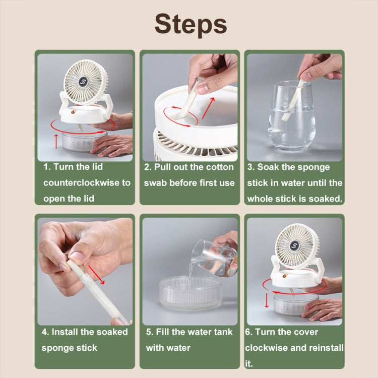 USB Charging Folding Desktop Spray Humidification Fan with Night Light(White) - Electric Fans by PMC TechLife | Online Shopping South Africa | PMC TechLife | Buy Now Pay Later Mobicred