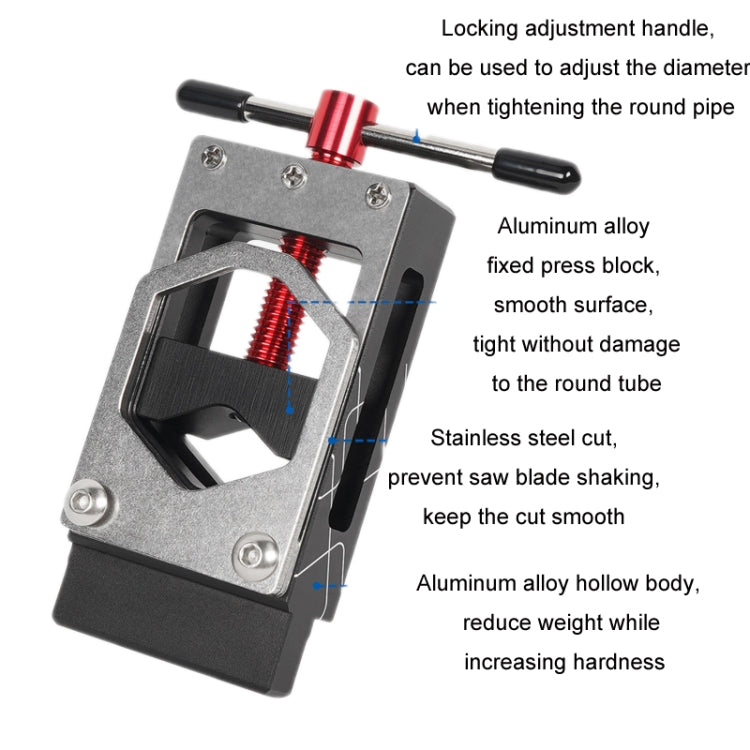 TOSEEK Mountain Bike Front Fork Pipe Cutter Seat Post Cutting Saw Handle(Black Red) - free shipping - PMC Jewellery - Order now!