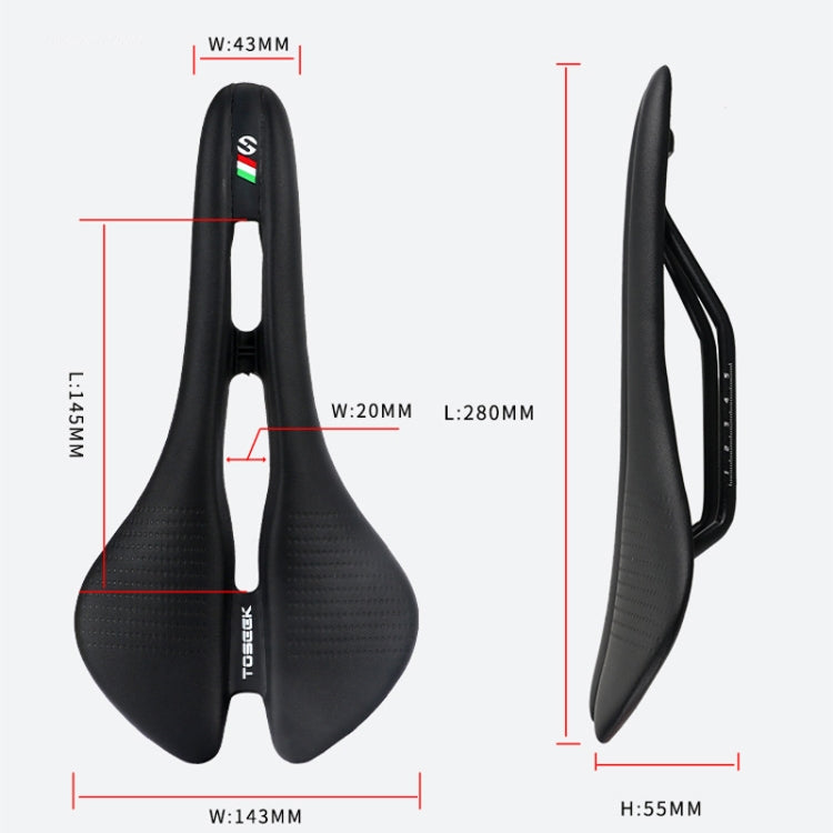 TOSEEK Mountain Bike Saddle Road Bicycle Seat Accessories, Color: Black Yellow