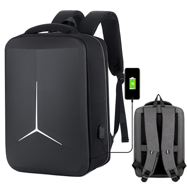 15 inch Multifunctional Water-resistant Business Sports Laptop Backpack with USB Port(Black)