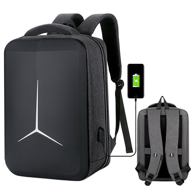 15 inch Multifunctional Water-resistant Business Sports Laptop Backpack with USB Port(Dark Gray)