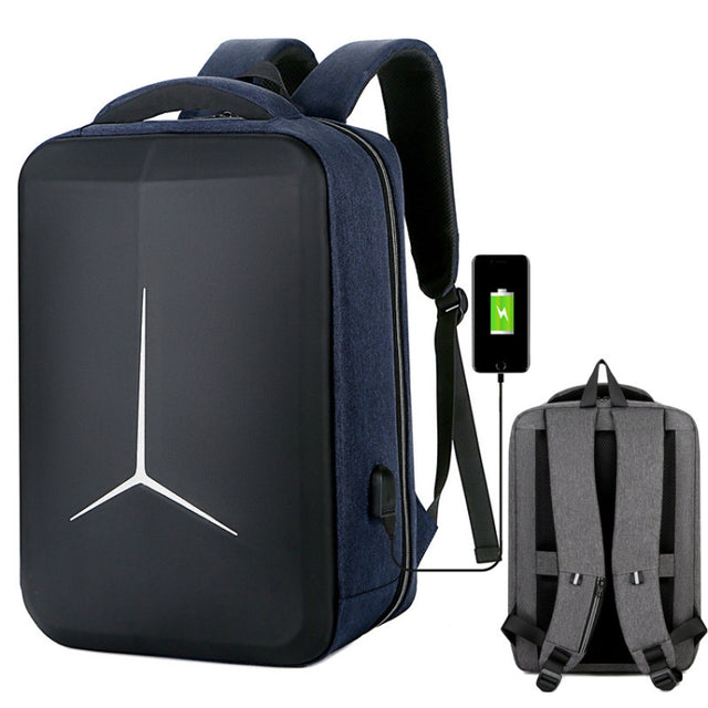 17 inch Multifunctional Water-resistant Business Sports Laptop Backpack with USB Port(Navy Blue)