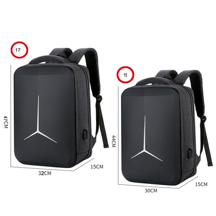 17 inch Multifunctional Water-resistant Business Sports Laptop Backpack with USB Port(Black)