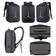 17 inch Multifunctional Water-resistant Business Sports Laptop Backpack with USB Port(Black)