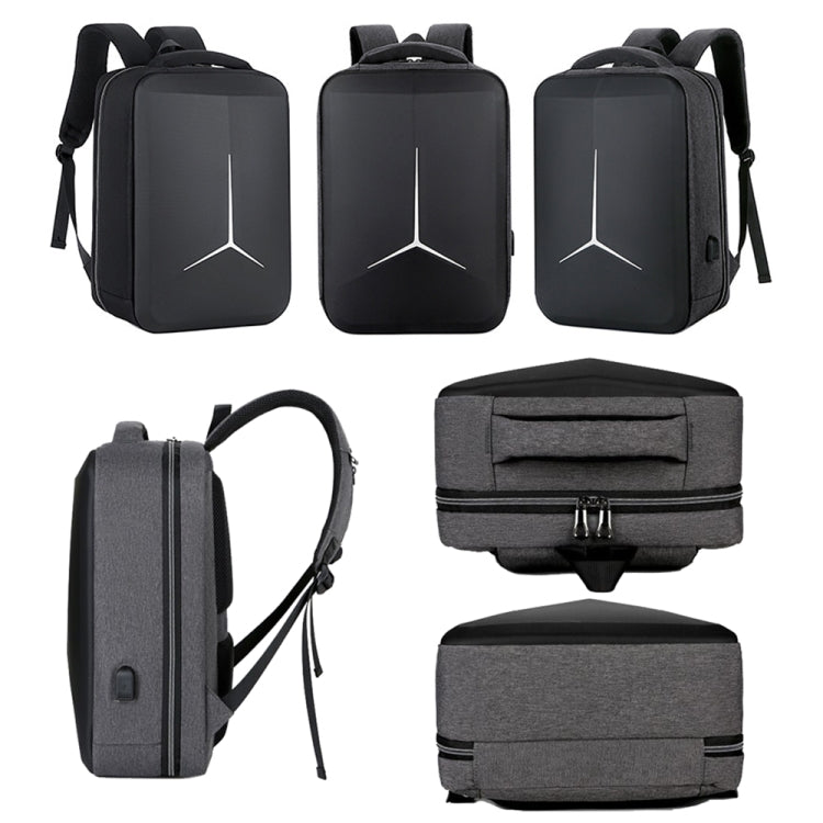 17 inch Multifunctional Water-resistant Business Sports Laptop Backpack with USB Port(Black)